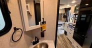 Medicine cabinet and stainless steel bathroom sink