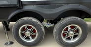 The red drum brakes denote that this RV is fitted with an anti-l