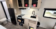 A surprisingly good amount of kitchen counter space and storage