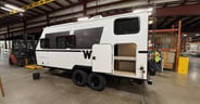 Showing off the cargo door on the road side of the Winnebago Mic