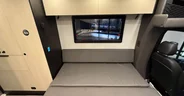 The road-side bed with the cabinets closed