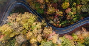 Aerial View of the Tail of the Dragon road near the Tennessee an