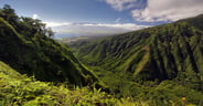 Waihee Ridge Trail, over looking Kahului and Haleakala, Maui, Hawaii