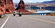 motorcycle riding at lake powell