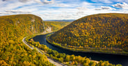 Aerial view of Delaware Water Gap