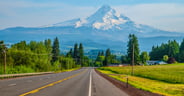 Beautiful Clear Skies Over Mount Hood in Oregon