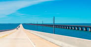 New and Old 7 Mile Bridges in the Florida Keys, Florida, USA. Th