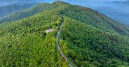 Winding road at Mount Mitchell Overlook on Blue Ridge Parkway