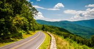 Skyline Drive And View Of The Blue Ridge Mountains, In Shenandoa